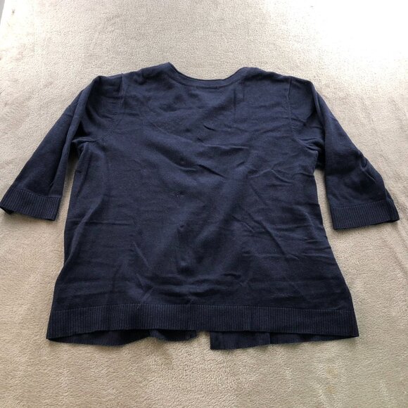 CJ Banks Womens Cardigan Sweater Size 2X Button Up Embellish Navy Blue Retro - Picture 13 of 13